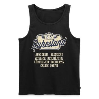 Rentenbeginn Renteneintritt Ruhestand Geschenk - Männer Premium Bio Tank Top - Schwarz - Vorne - Michal (187cm)