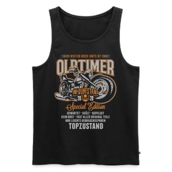 Oldtimer Ruhestand 2020 Vintage Motorrad Rentner - Männer Premium Bio Tank Top - Schwarz - Vorne - Michal (187cm)