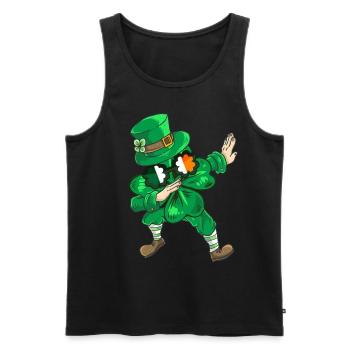 Déguisement de shamrock St Patricks Day pour enfant - Débardeur bio Premium Homme - noir - Devant - AI Model Male 178 light (178cm)