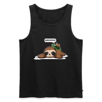 Snail and turtle ride sloth. - Men's Premium Organic Tank Top - black - Front - Michal (187cm)