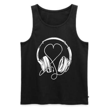 Les amateurs de musique de casque! - Débardeur bio Premium Homme - noir - Devant - Michal (187cm)