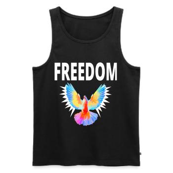 freedom Yog Freedom George Gift Idea - Men's Premium Organic Tank Top - black - Front - AI Model Male 178 light (178cm)
