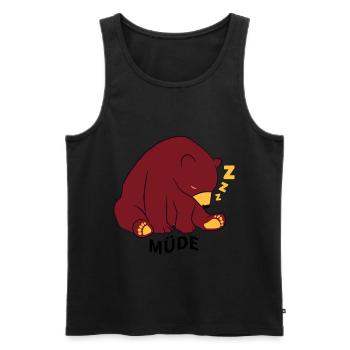Tired bear - I'm tired - sleep - Men's Premium Organic Tank Top - black - Front - AI Model Male 178 light (178cm)