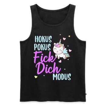 Hokus Pokus Fick Dich Modus Frauen Einhorn - Männer Premium Bio Tank Top - Schwarz - Vorne - Michal (187cm)