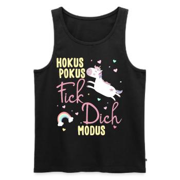 Hokus Pokus Fick Dich Modus Frauen Einhorn - Männer Premium Bio Tank Top - Schwarz - Vorne - Michal (187cm)
