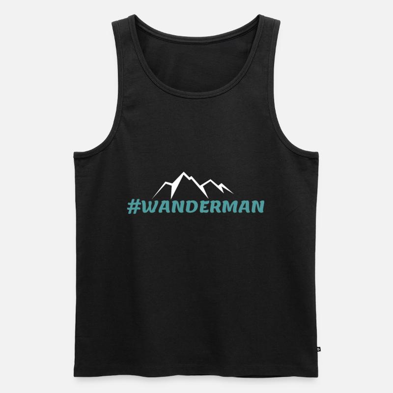 Wandern Wanderer Pilgerreise - #wanderman - Männer Premium Bio Tank Top - Schwarz