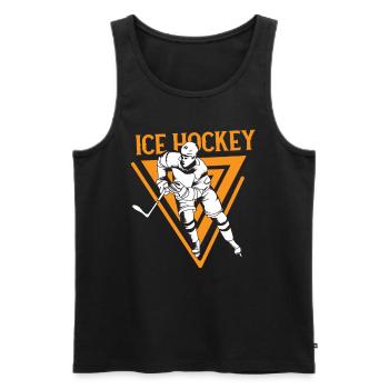 ICE HOCKEY - Men's Premium Organic Tank Top - black - Front - AI Model Male 178 light (178cm)