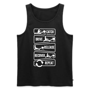 Rowing Erg Ruderschlag Stroke Repeat - Men's Premium Organic Tank Top - black - Front - AI Model Male 178 light (178cm)