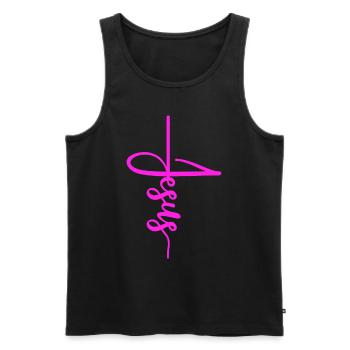 Jesus - Männer Premium Bio Tank Top - Schwarz - Vorne - AI Model Male 178 light (178cm)