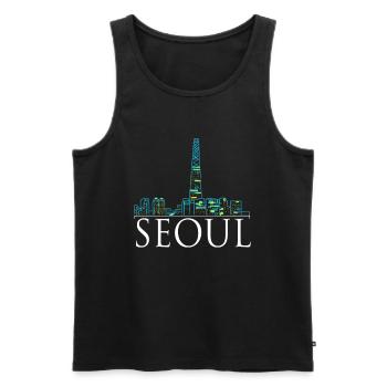 City trip - Country - World City Seoul - Men's Premium Organic Tank Top - black - Front - Michal (187cm)