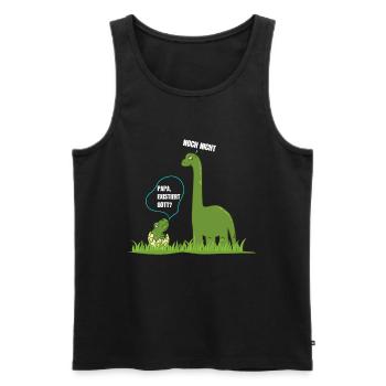 Papa existe Dieu athée dinosaure - Débardeur bio Premium Homme - noir - Devant - AI Model Male 178 light (178cm)