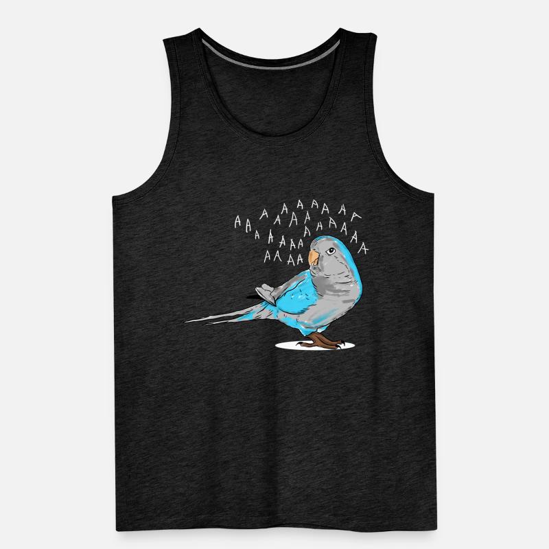 Screeching Blue Quaker Parrot Men's Premium Organic Tank Top