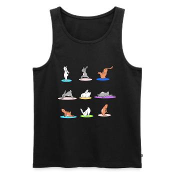 Lapin de yoga Pâques lapin de Pâques - Débardeur bio Premium Homme - noir - Devant - AI Model Male 178 light (178cm)
