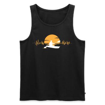 Kayak Heartbeat Canoe Sunset ECG - Débardeur bio Premium Homme - noir - Devant - AI Model Male 178 light (178cm)