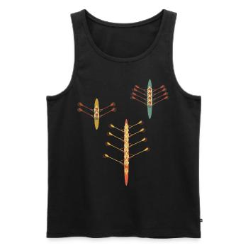 Rowing Vintage Eighth Retro Foursome Two Rowers - Men's Premium Organic Tank Top - black - Front - AI Model Male 178 light (178cm)
