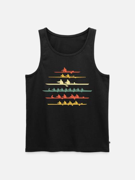 Roeien Vintage achtste Retro viertal twee roeiers - Mannen Premium Bio Tanktop - zwart