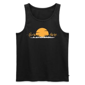Rowing heartbeat sunset EKG figure eight - Men's Premium Organic Tank Top - black - Front - Michal (187cm)