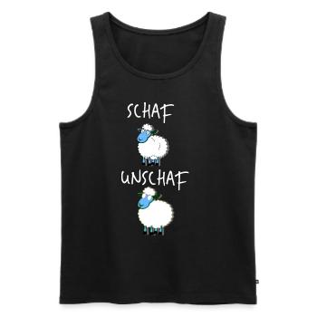 Schaf Unschaf Tier Lustig Geschenkidee - Männer Premium Bio Tank Top - Schwarz - Vorne - Michal (187cm)