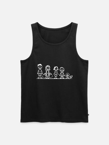 Family with dog - Men's Premium Organic Tank Top - black