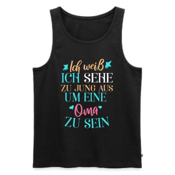 Ich weiß, ich sehe zu jung aus, um Oma zu sein - Männer Premium Bio Tank Top - Schwarz - Vorne - AI Model Male 178 light (178cm)
