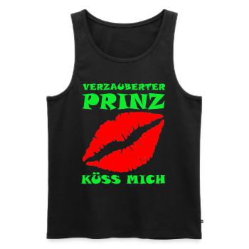 Küss mich, ich bin ein Prinz. - Männer Premium Bio Tank Top - Schwarz - Vorne - AI Model Male 178 light (178cm)