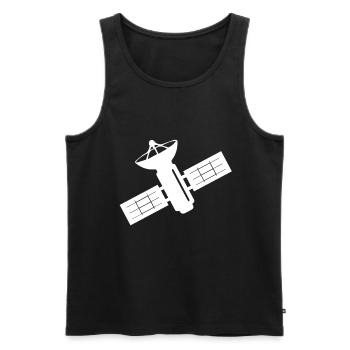 Satellite orbite spatiale idée cadeau - Débardeur bio Premium Homme - noir - Devant - AI Model Male 178 light (178cm)