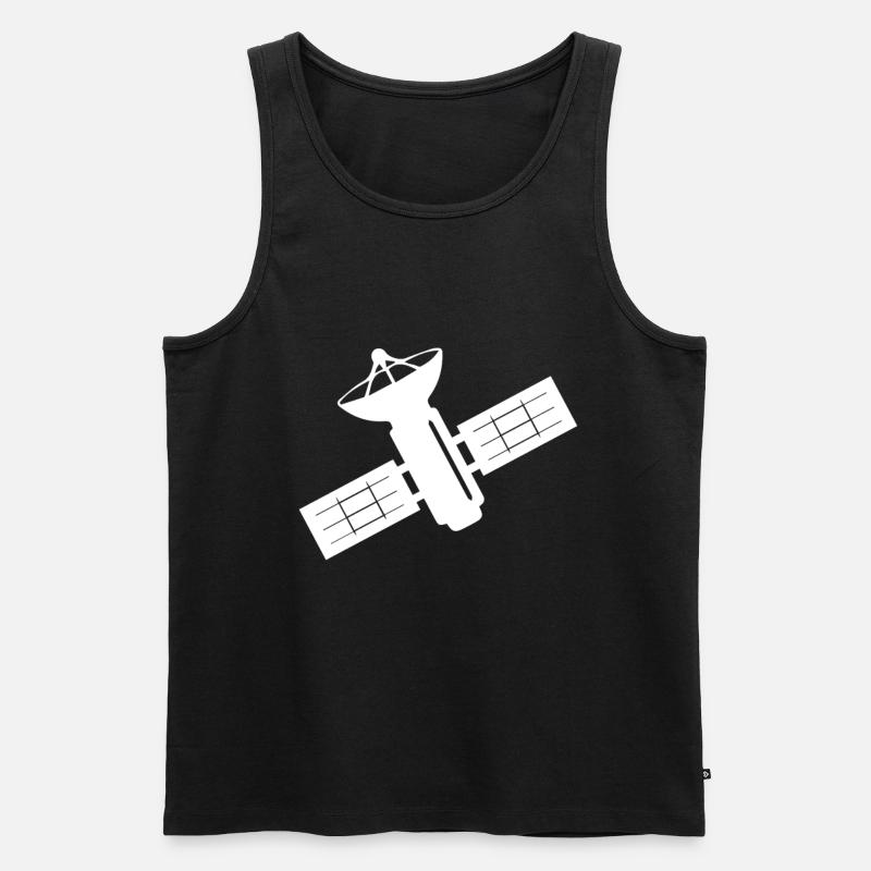 Satellit Weltraum Umlaufbahn Geschenkidee - Männer Premium Bio Tank Top - Schwarz