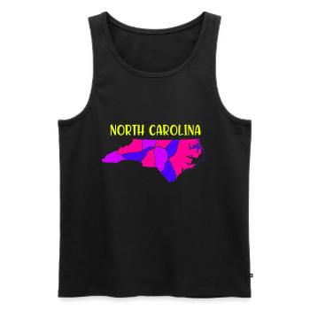 USA Staat: North Carolina - Männer Premium Bio Tank Top - Schwarz - Vorne - Michal (187cm)