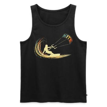 Kite Kiting Vintage Retro Kitesurfen Surf - Männer Premium Bio Tank Top - Schwarz - Vorne - Michal (187cm)