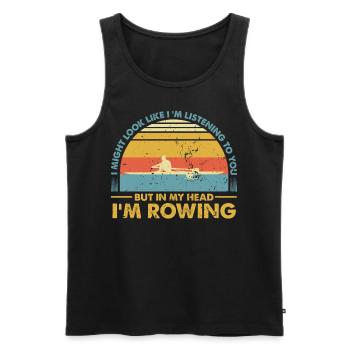 Rudern Rowing Vintage Spruch - Männer Premium Bio Tank Top - Schwarz - Vorne - AI Model Male 178 light (178cm)