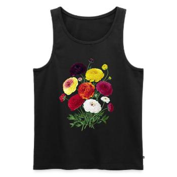 Fleurs enfant cadeau anniversaire flower power - Débardeur bio Premium Homme - noir - Devant - Michal (187cm)