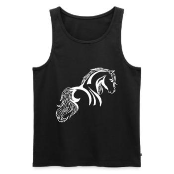 Cheval poulain poulain poulain poney étalon sang froid - Débardeur bio Premium Homme - noir - Devant - AI Model Male 178 light (178cm)