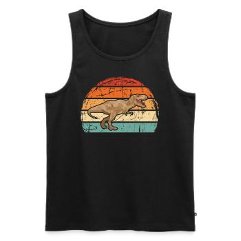 Chemise cool T-Rex - T Rex dans un style vintage - Débardeur bio Premium Homme - noir - Devant - Michal (187cm)