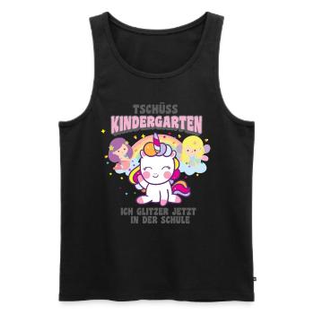 Einschulung Einhorn Ich glitzer in der Schule - Männer Premium Bio Tank Top - Schwarz - Vorne - Michal (187cm)