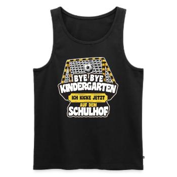 Einschulung Fußball Kicken Fußballer Schulanfang - Männer Premium Bio Tank Top - Schwarz - Vorne - Michal (187cm)