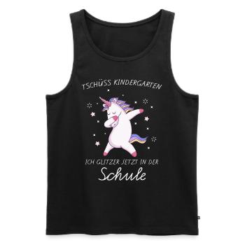 Dabbing Einhorn Geschenk zur Einschulung - Männer Premium Bio Tank Top - Schwarz - Vorne - AI Model Male 178 light (178cm)