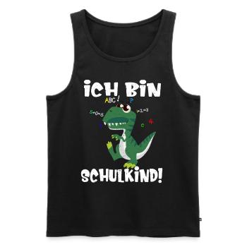 Dino Einschulung Ich bin Schulkind - Männer Premium Bio Tank Top - Schwarz - Vorne - AI Model Male 178 light (178cm)