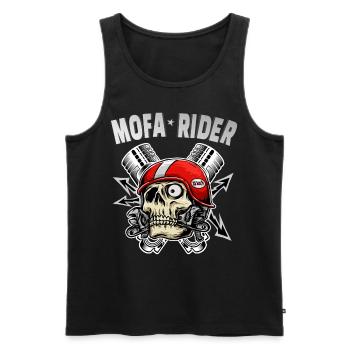 Mofa Rider Moped Totenkopf Biker - Männer Premium Bio Tank Top - Schwarz - Vorne - Michal (187cm)