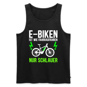 E-Bike Electro Fahrrad I Lustiges Pedelec E-Rad - Männer Premium Bio Tank Top - Schwarz - Vorne - Michal (187cm)