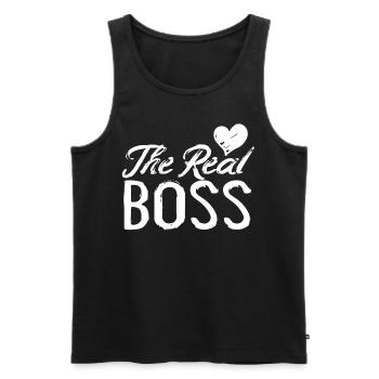 Le partenaire du vrai boss pour les amoureux Saint Valentin - Débardeur bio Premium Homme - noir - Devant - Michal (187cm)