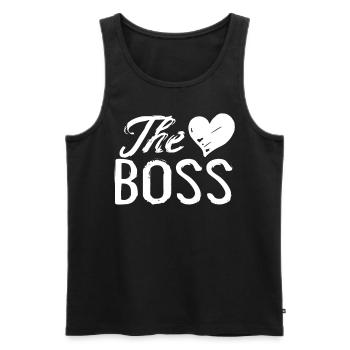Le partenaire Boss pour les amoureux Saint Valentin - Débardeur bio Premium Homme - noir - Devant - Michal (187cm)