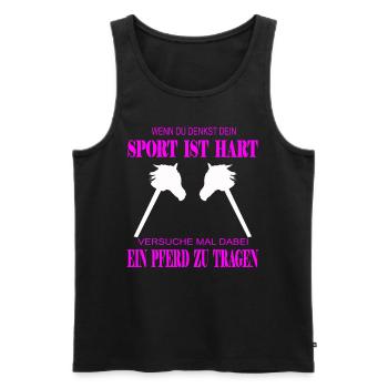 Hobby Horse Horsing lustiger Spruch Sport ist hart - Männer Premium Bio Tank Top - Schwarz - Vorne - Michal (187cm)