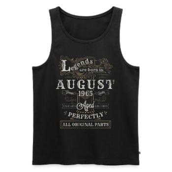 Legends are Born In August 1965 Vintage Geburtstag - Männer Premium Bio Tank Top - Schwarz - Vorne - Michal (187cm)