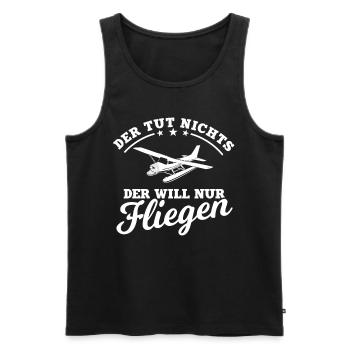 Der Tut Nichts Der Will Nur Fliegen - Männer Premium Bio Tank Top - Schwarz - Vorne - Michal (187cm)