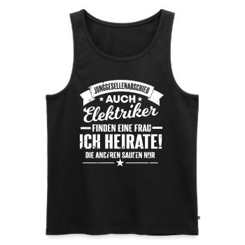 Junggesellenabschied Elektriker JGA Bachelor - Männer Premium Bio Tank Top - Schwarz - Vorne - Michal (187cm)