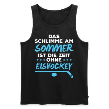 Eishockey im Sommer - Schlimm ohne Eis - Männer Premium Bio Tank Top - Schwarz - Vorne - AI Model Male 178 light (178cm)