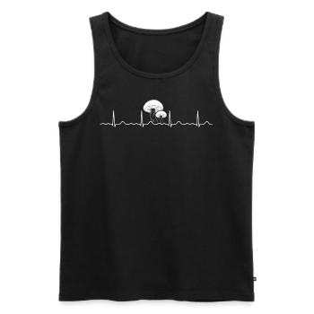 Mushroom Heartbeat - Délicieux cueilleurs de champignons - Débardeur bio Premium Homme - noir - Devant - Michal (187cm)