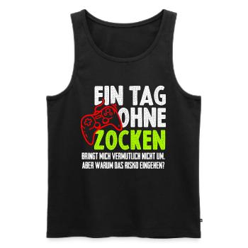 Gamer Zocken Zocker PC Konsole Teenager - Männer Premium Bio Tank Top - Schwarz - Vorne - AI Model Male 178 light (178cm)