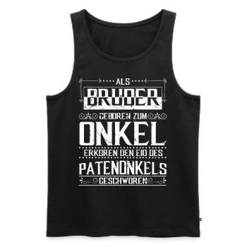 Bruder Paten-Onkel Paten-Kind Pate Taufpate - Männer Premium Bio Tank Top - Schwarz - Vorne - AI Model Male 178 light (178cm)