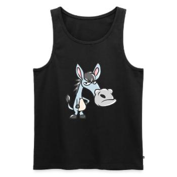 Süße Esel Kinder Comic Esel Maultier Zugtier Muli - Männer Premium Bio Tank Top - Schwarz - Vorne - AI Model Male 178 light (178cm)